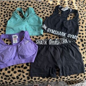 Gymshark Black and Purple Activewear Set